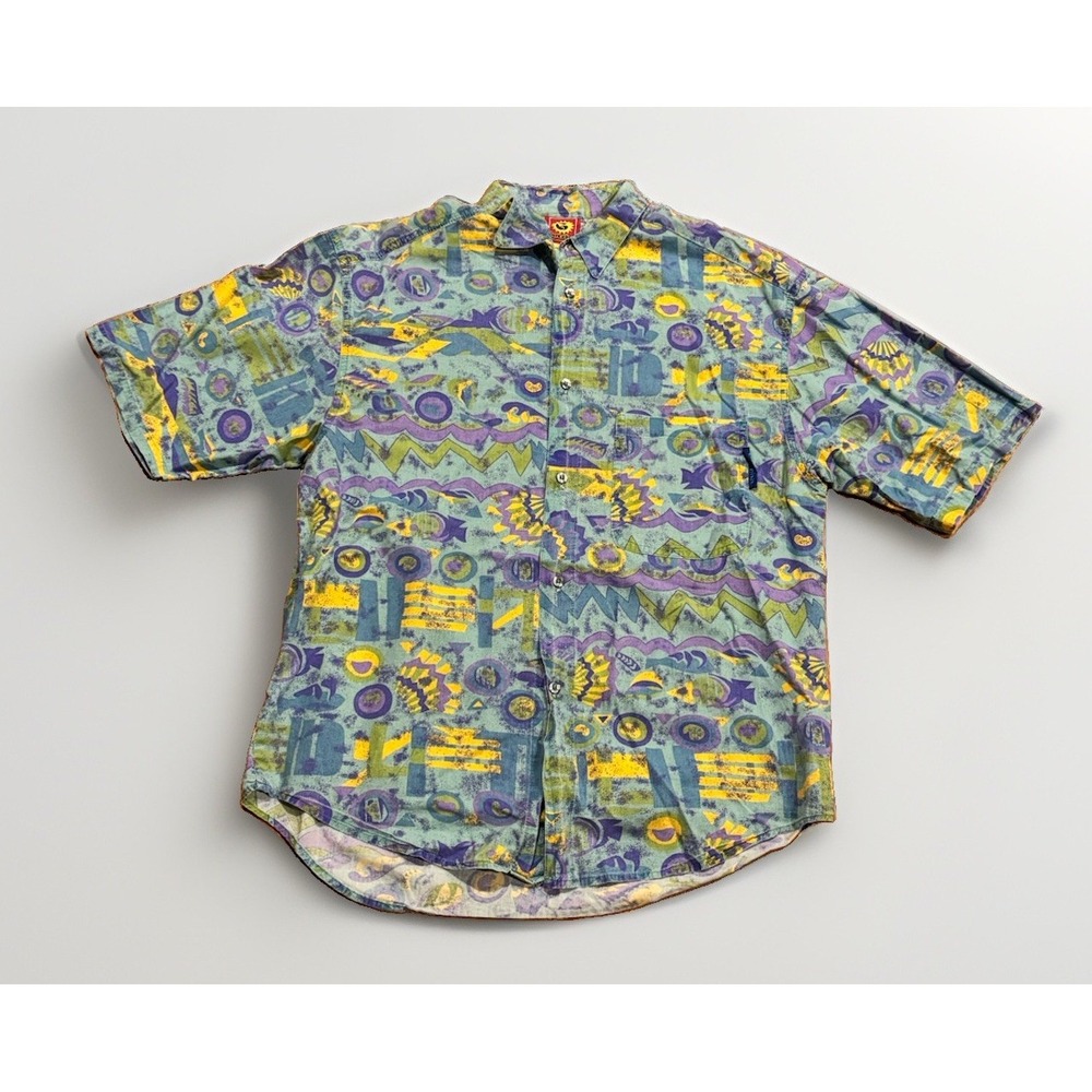 Vintage Gotcha Camp Shirt XL Hawaiian Surf Zack Morris Saved By The Bell 80s 90s